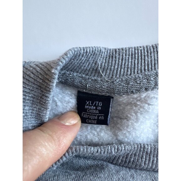 Buffalo David Bitton Gray Sweatshirt Crewneck Embroidered Logo Mens xl Cotton Bl - Picture 9 of 10